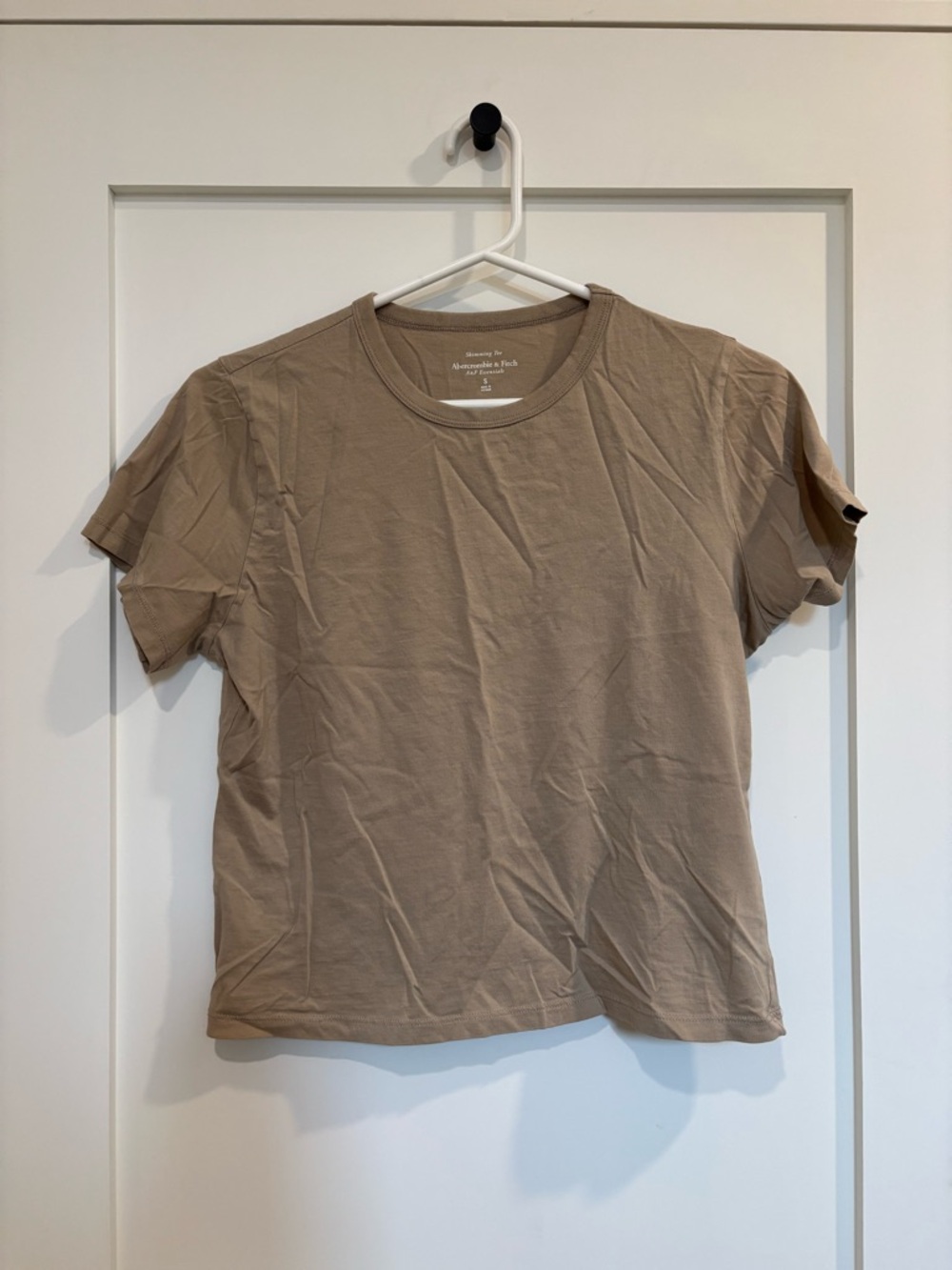 Abercrombie & Fitch Neutral Taupe Crewneck Tee
